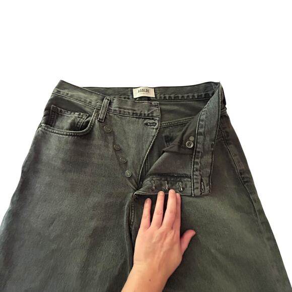 AGOLDE Criss Wide Leg‎ Jeans Washed Black Premium Denim Minimalist Y2K Size 27 - Picture 2 of 9